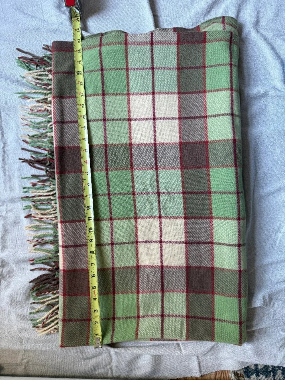 Pendleton 100% Wool Plaid Fringe Throw Blanket EUC
